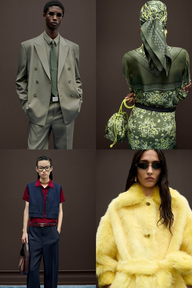 GUCCI ダークブラウン セカンドスキン Gucci Pre-Fall 2025: Sensual Tailoring Meets Effortless Ease